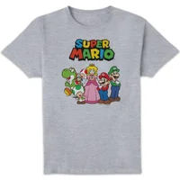 Nintendo Super Mario Vintage Group Unisex T-Shirt - Grey