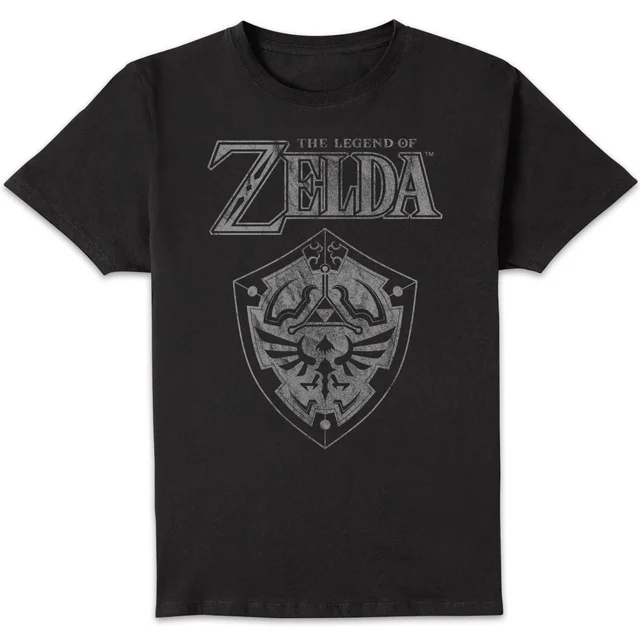 The Legend of Zelda Hyrule Shield Distressed Unisex T-Shirt - Black