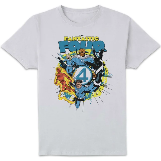 Marvel Fantastic Four Group Burst Unisex T-Shirt - White