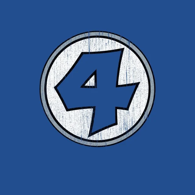 Marvel Fantastic Four Distressed Retro Logo Unisex T-Shirt - Blue