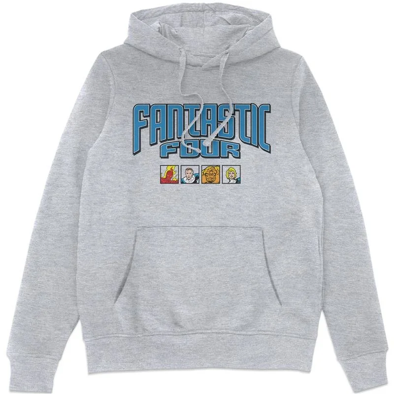 Marvel Fantastic Four Group Squares Hoodie - Grey - S Image 1