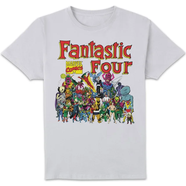 Marvel Fantastic Four Character Line Up Unisex T-Shirt - White