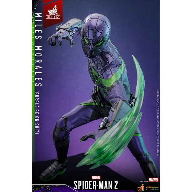 Hot Toys Spider-Man 2 Mile Morales 1/6th Scale Poseable Figure (Purple Reign Suit) (30cm)