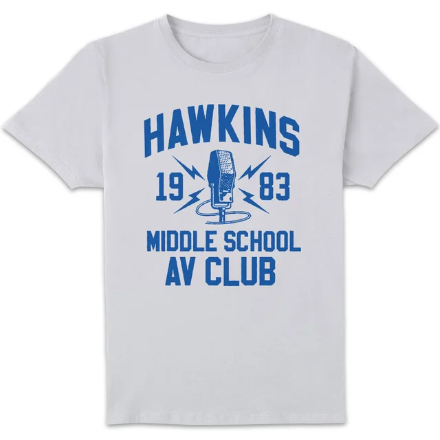 Stranger Things Hawkins High School AV Club Unisex T-Shirt - White