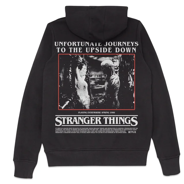 Stranger Things Unfortunate Journeys To The Upside Down Hoodie - Black