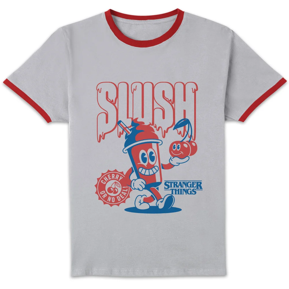 Stranger Things Slush Unisex Ringer T-Shirt - White/Red - XL Image 1