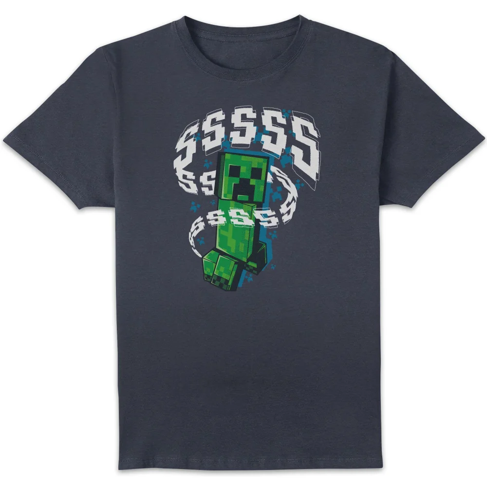 Minecraft Creepersss Unisex T-Shirt - Navy - S Image 1
