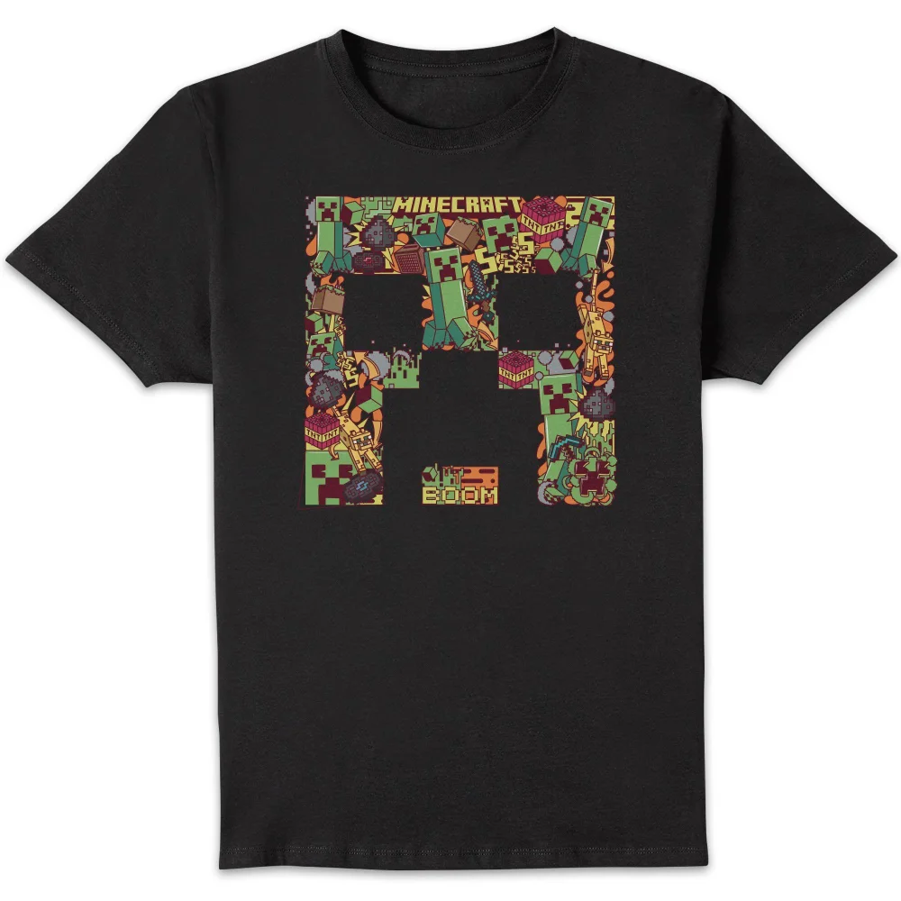 Minecraft Face Unisex T-Shirt - Black - S Image 1