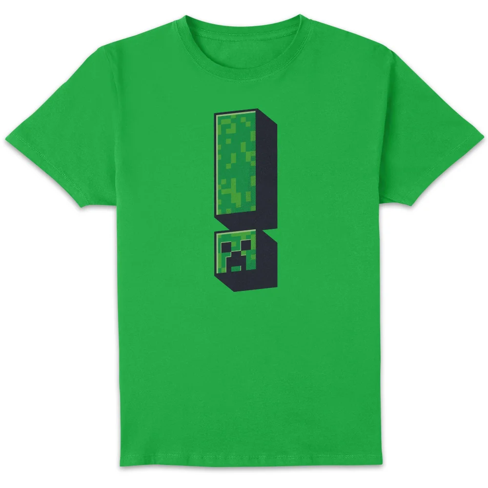 Minecraft Creeper Exclamation Unisex T-Shirt - Kelly Green - XS Image 1