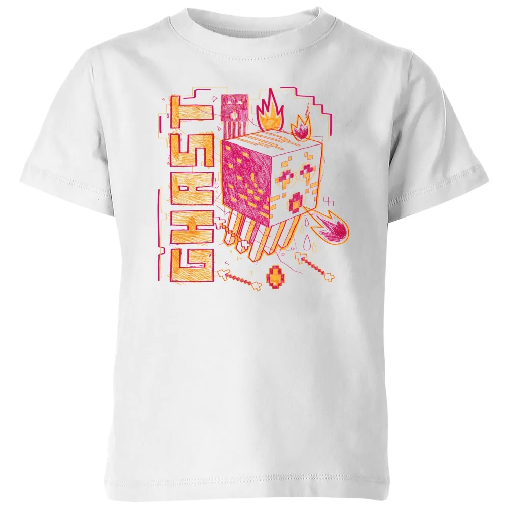 Minecraft Drawing Ghast Kids' T-Shirt - White - 3-4 Years Image 1