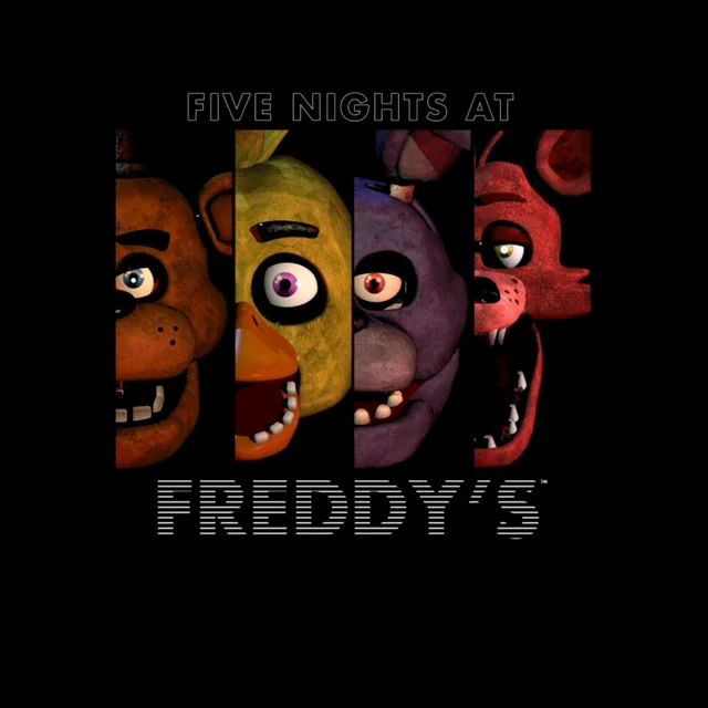 Five Nights at Freddy's Panel X4 Character Unisex T-Shirt - Black