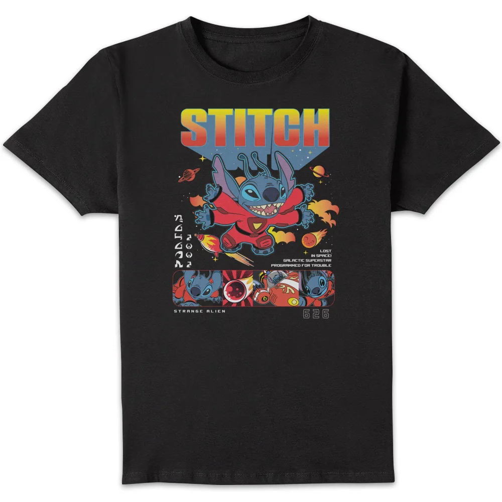 Disney Stitch In Space Unisex T-Shirt - Black - S Image 1