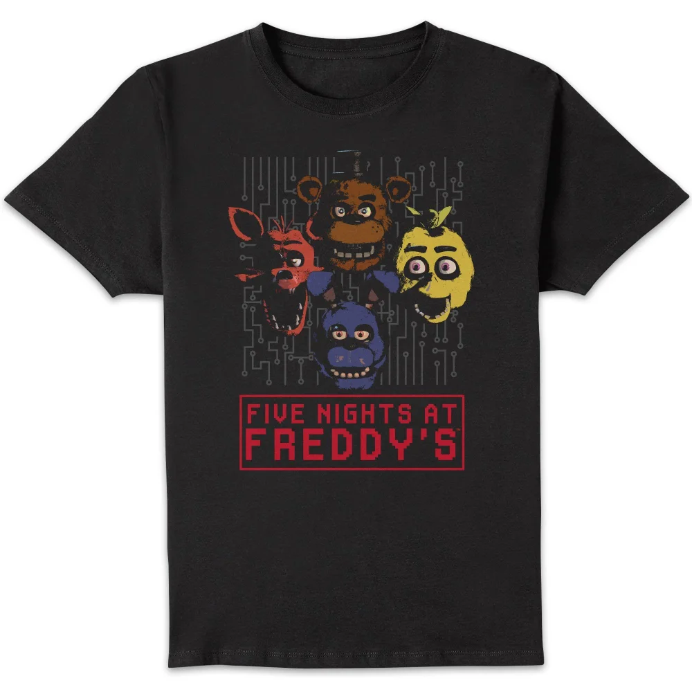 Five Nights at Freddy's 4 Heads Unisex T-Shirt - Black - S Image 1