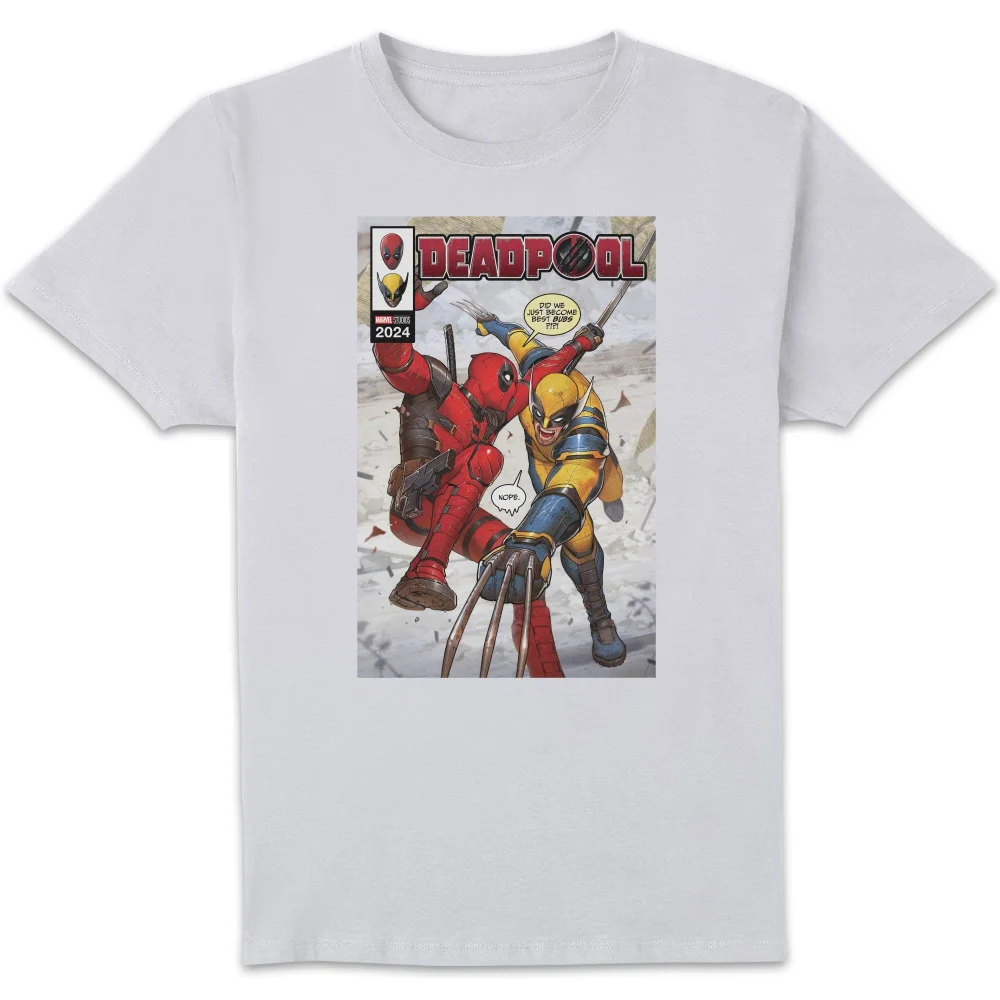 Marvel Deadpool Comic Book Cover Unisex T-Shirt - White - S Image 1