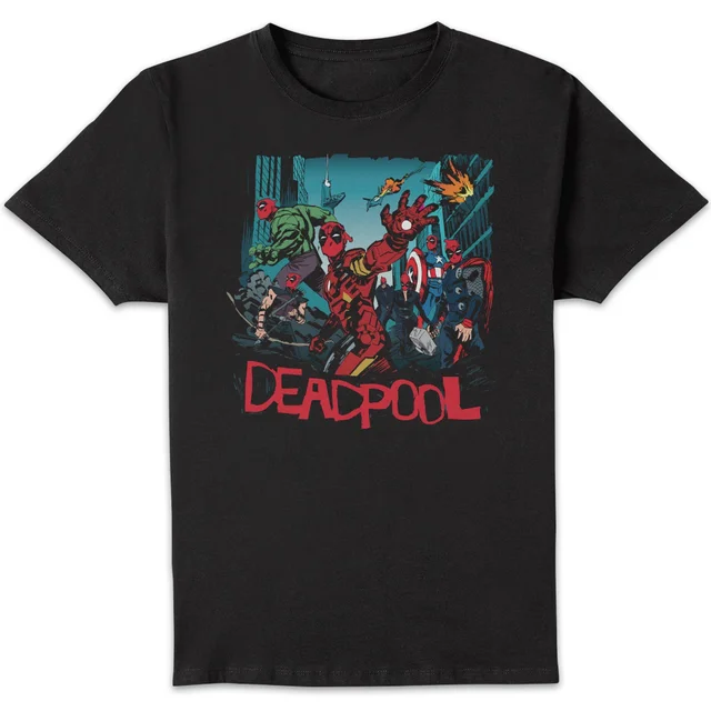 Marvel Deadpool Avengers Spoof Unisex T-Shirt - Black