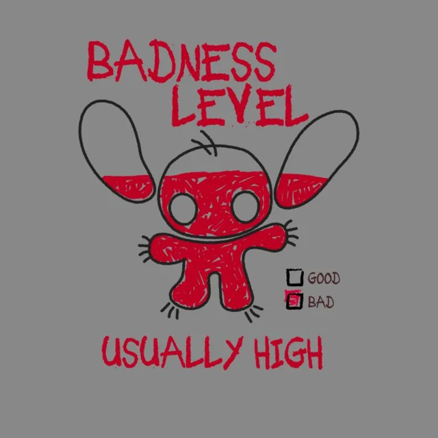Disney Stitch Badness Level Unisex T-Shirt - Grey