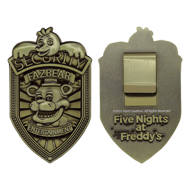 Five Nights at Freddy's Replica Security Badge – Antique Brass Edition