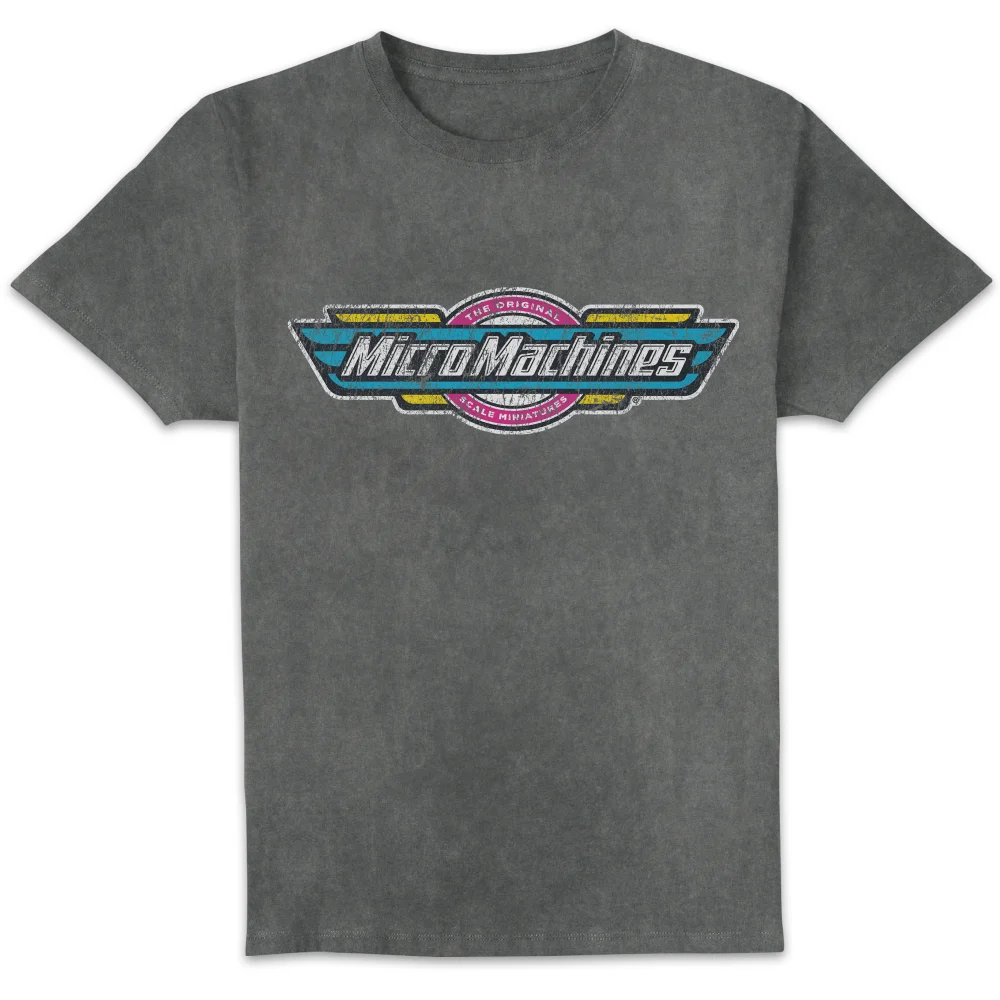 Micro Machines Vintage Logo Unisex T-Shirt - Black Acid Wash - S Image 1