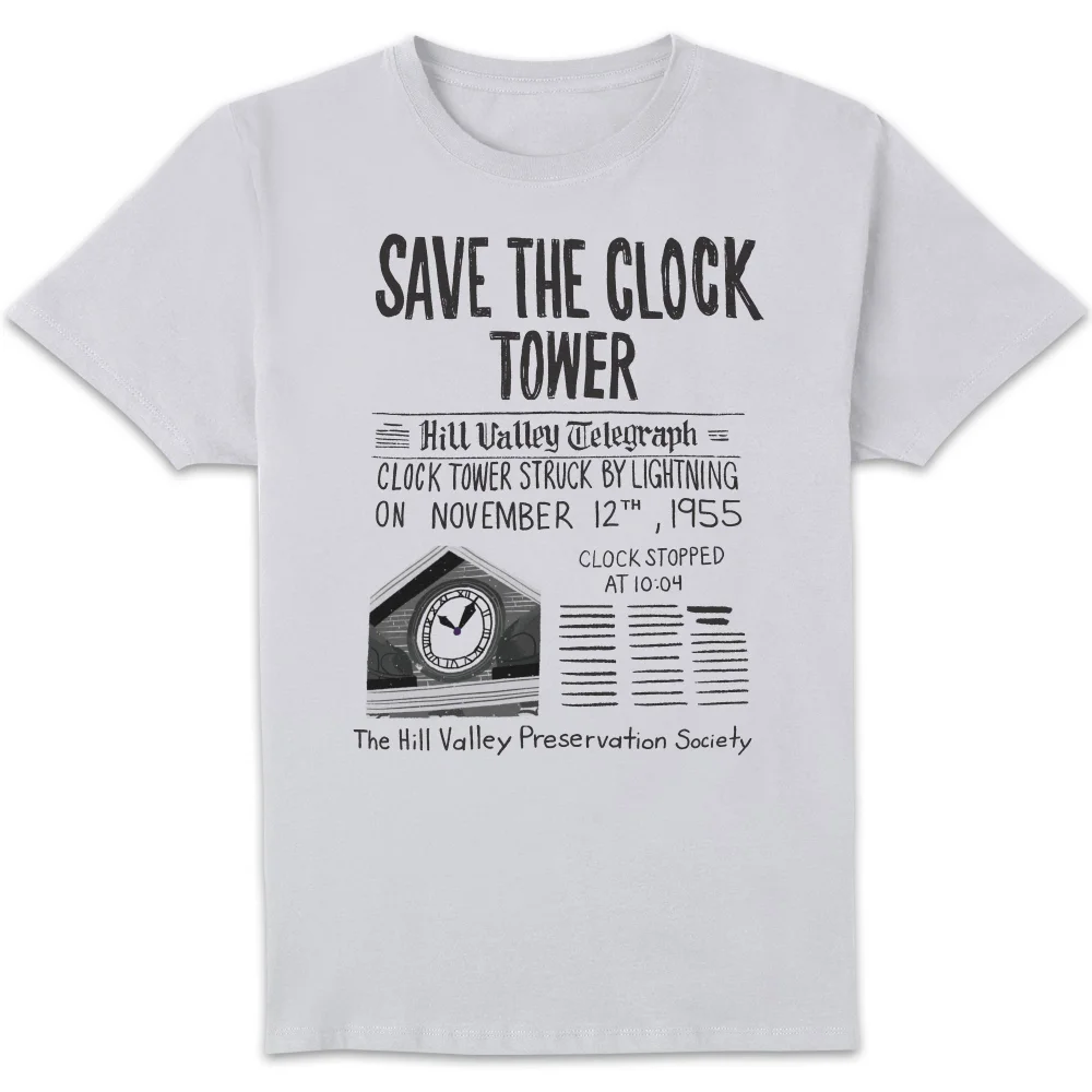 Back To The Future Save The Clock Tower Unisex T-Shirt - White - 4XL Image 1