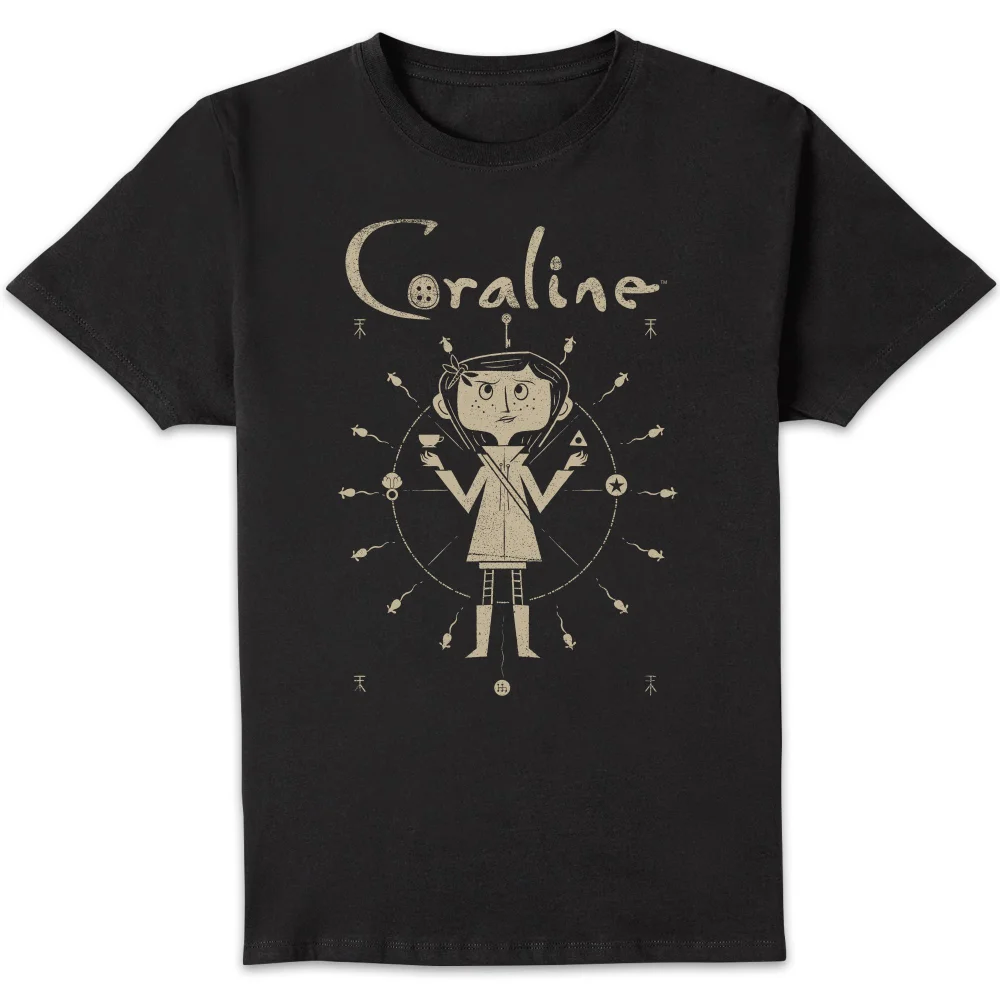 Coraline Symbols Unisex T-Shirt - Black - 5XL Image 1
