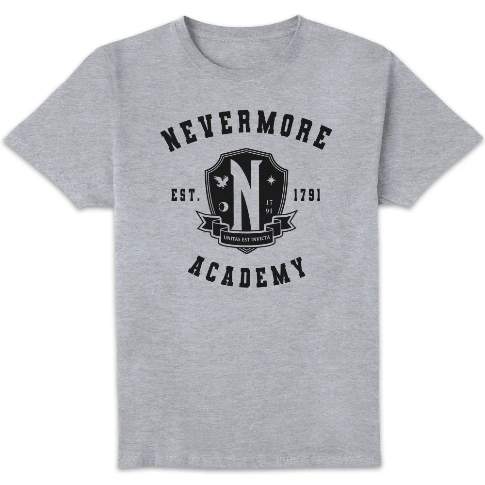 Wednesday Nevermore Academy Unisex T-Shirt - Grey - S Image 1