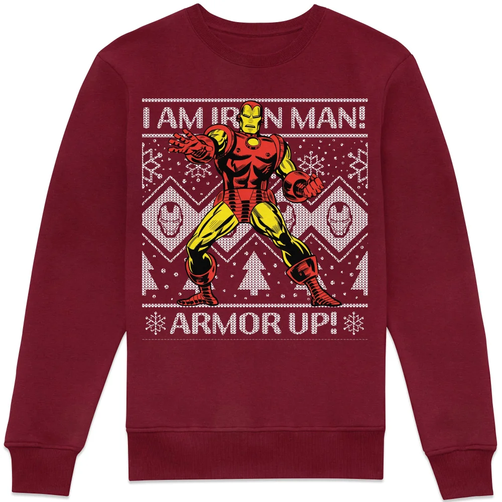 Marvel I Am Iron Man Sweatshirt - Burgundy - M Image 1