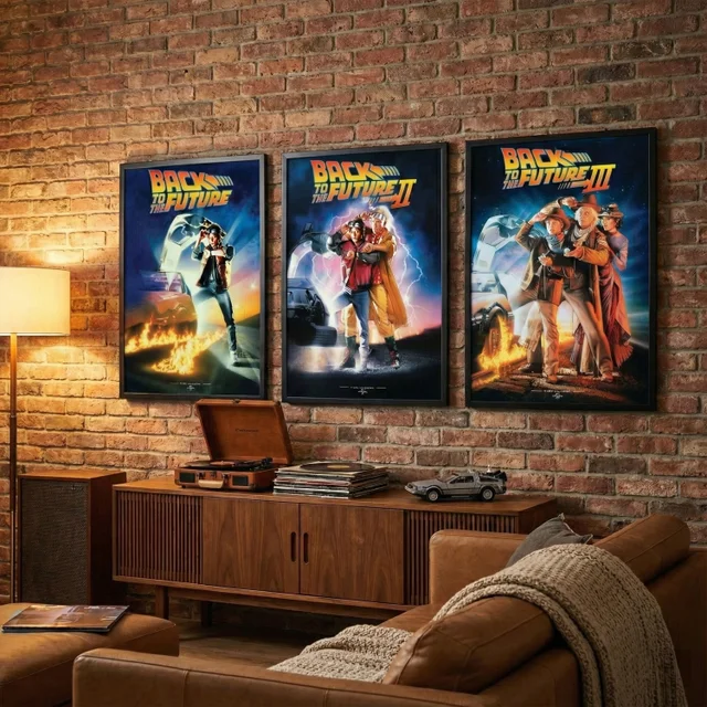 Back to the Future Trilogy: Premium Giclée A2 3-Pack with Black Frames