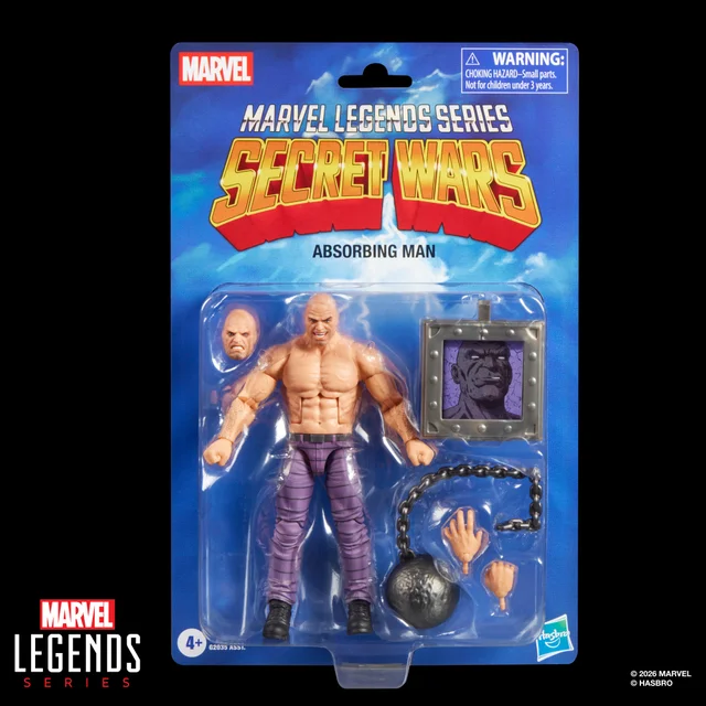 Hasbro Marvel Legends Series Secret Wars Absorbing Man, Retro Marvel Comics Collectible Action Figure (6”)