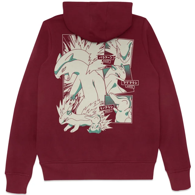 Pokémon Cyndaquil Evolution Hoodie - Burgundy