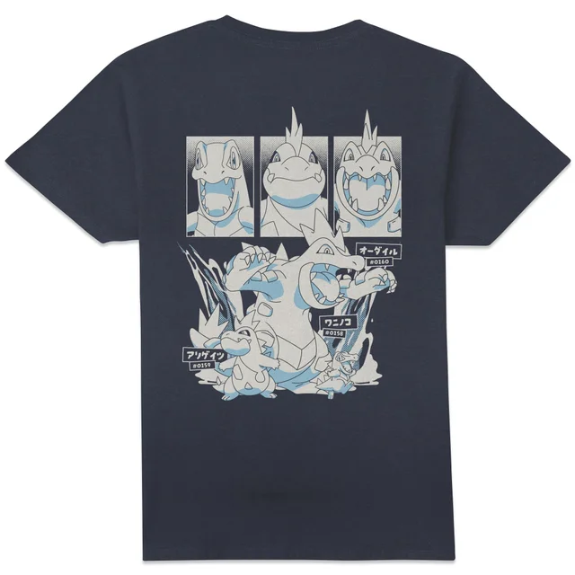 Pokémon Totodile Evolution Unisex T-Shirt - Navy