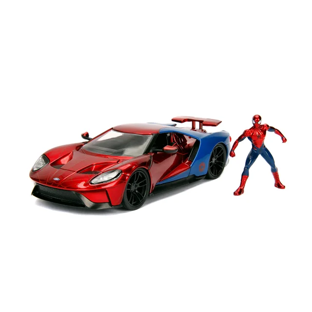 Marvel Spiderman 2017 Ford Gt W/Figure 1:24 Jada Toys