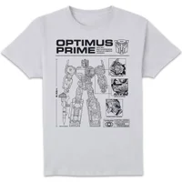 Transformers Optimus Prime Schematic Men's T-Shirt - White