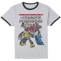 Transformers Retro Comic Ringer T-Shirt - White/Black