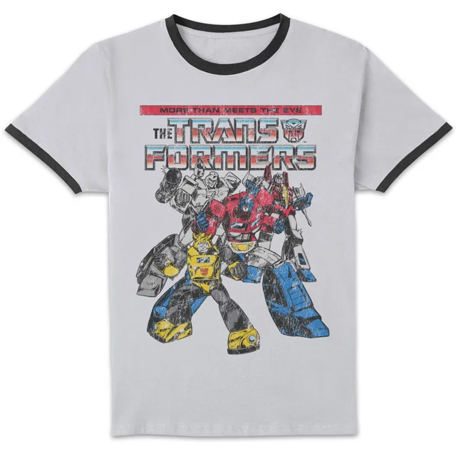 Transformers Retro Comic Ringer T-Shirt - White/Black