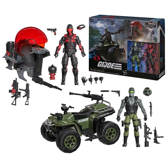 G.I. Joe Classified Series #218, Snake Eyes & Varmint ATV Vs. Stealth Viper & Cobra Stealth Flight Pod (Trubble Bubble)