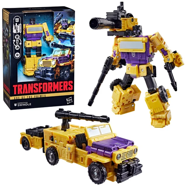 Transformers Age of the Primes Combaticon Swindle, Voyager Class 16.5 cm Converting Action Figure, Robot Toys for Ages 8+