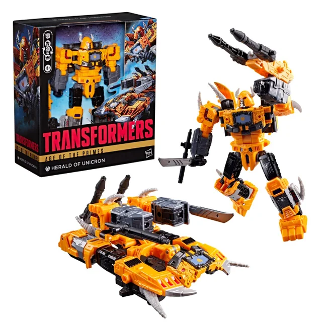 Transformers Age of the Primes Herald of Unicron, Leader Class 19 cm Converting Action Figure, Robot Toys for Ages 8+