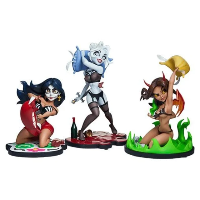Sideshow Coffin Comics Designer Statues Set Sleepover In Hell