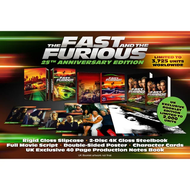 The Fast and the Furious 25th Anniversary Ultimate Collector's Edition 4K UHD & Blu-Ray Steelbook