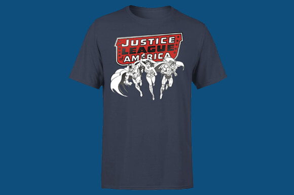 JUSTICE LEAGUE <br>METALLIC BLACK INK T-SHIRT