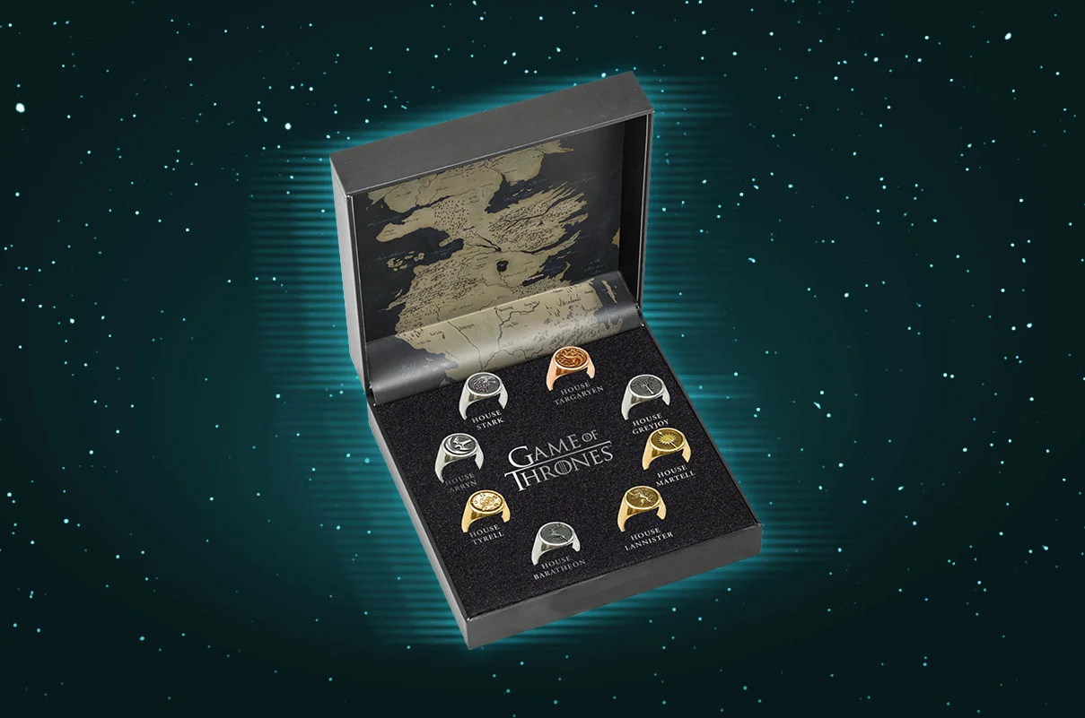 GAME OF THRONES HOUSE SIGIL RINGS SET